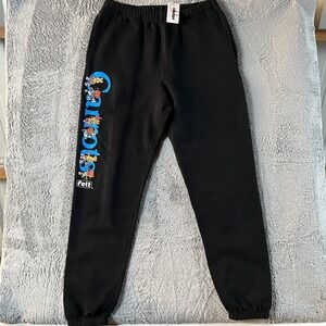 Felt x Carrots Wordmark Sweatpants Mens XL Black Drawstring Tapered Leg CF-WMSP